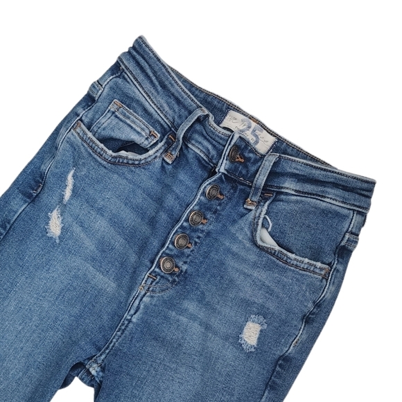 Free People We The Free Sabrina Super Skinny Distressed High Rise Jeans Size 25. - Picture 5 of 10